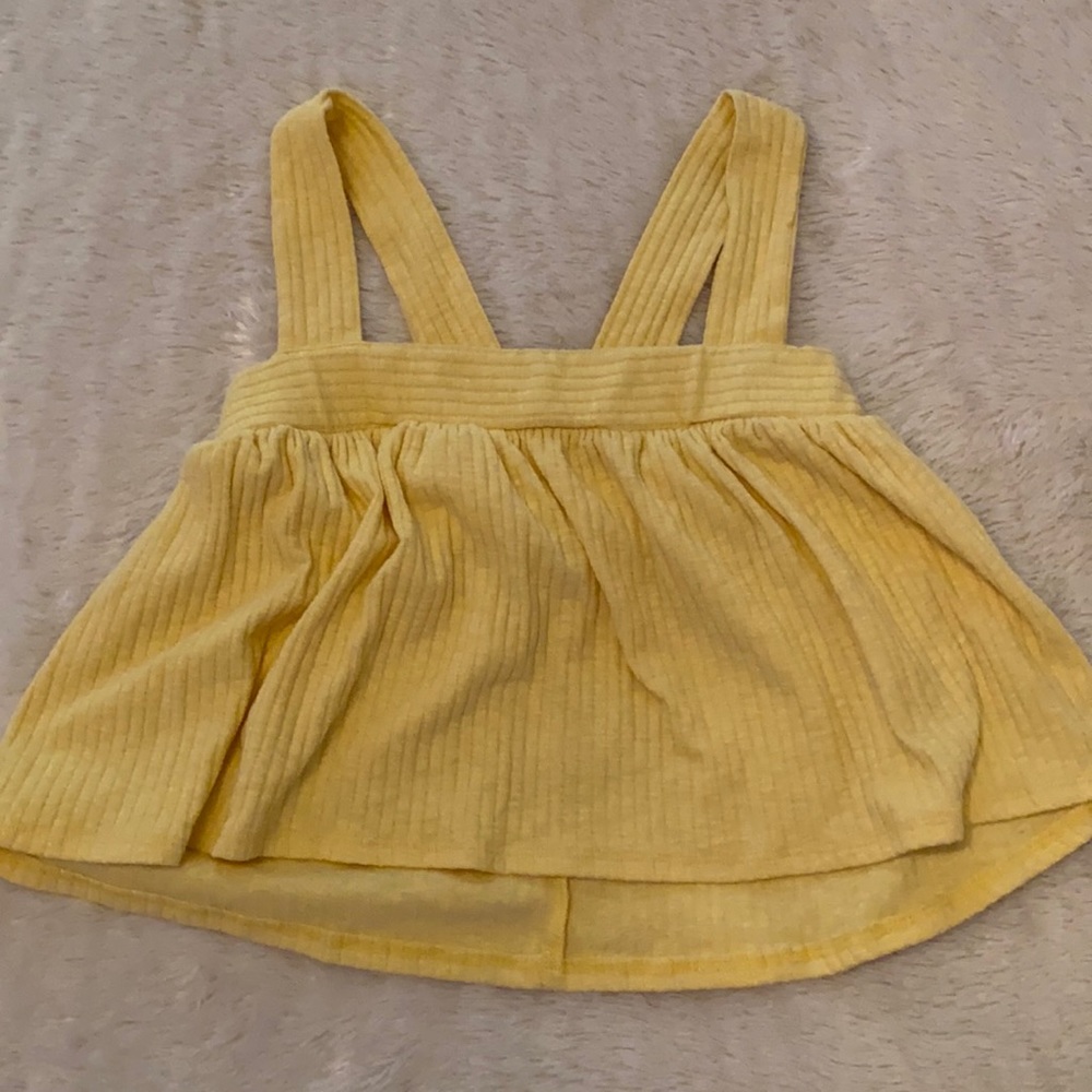 Urban Outfitters, Cropped and rubbed yellow tank.